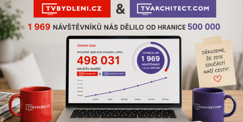 Hledá se 1 969 lidí! Přesně tolik návštěv chybělo TVbydleni.cz a TVarchitect.com do historického rekordu půl milionu návštěv za měsíc
