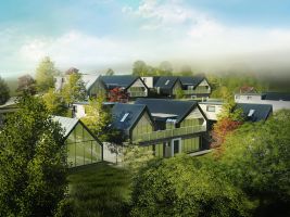 Návrh zelené čtvrťi projektu Český soběstačný dům