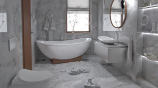 Nikdy nestárnoucí mramorová koupelna dodá interiéru punc luxusu