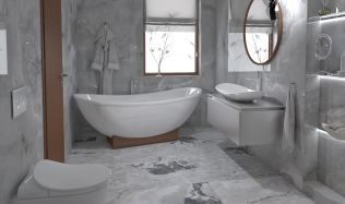 Nikdy nestárnoucí mramorová koupelna dodá interiéru punc luxusu
