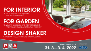 Stáhněte si vstupenku zdarma na veletrhy FOR INTERIOR, FOR GARDEN a DESIGN SHAKER