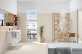 Koupelny plné inspirace - Minimalisticky zařízená koupelna s imitací betonové stěrky