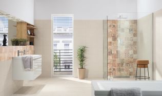 Stylové koupelny plné inspirace - Minimalisticky zařízená koupelna s imitací betonové stěrky