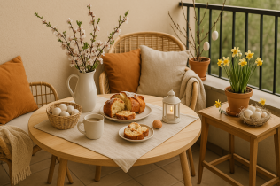 Velikonoce na balkoně nebo terase: Jarní posezení, které potěší všechny smysly