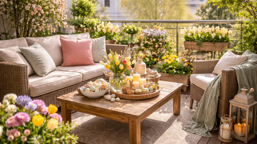Velikonoce na balkoně nebo terase: Jarní posezení, které potěší všechny smysly