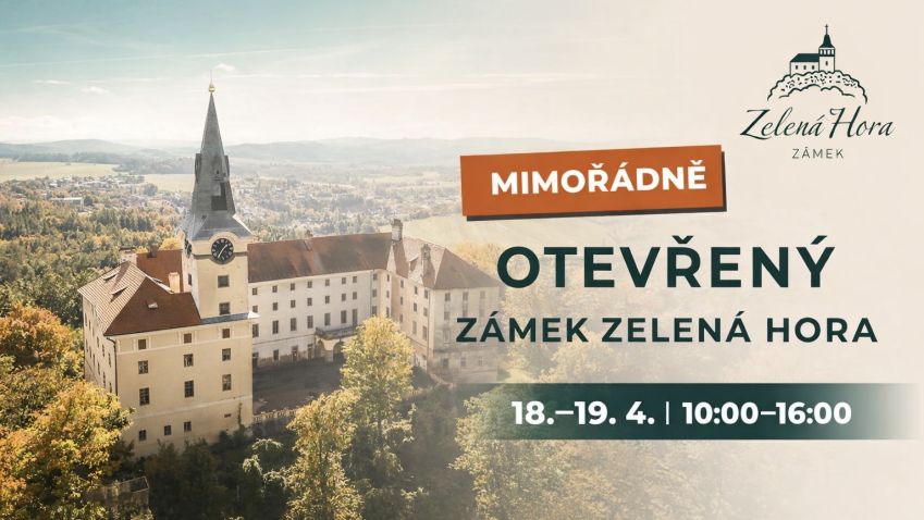 Zámek Zelená Hora se mimořádně otevírá veřejnosti. Dorazte už 18. a 19. dubna